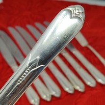 8+1X BK 1930s Vtg Art Deco Rogers Silver Plated Inspiration Dinner Butte... - $24.98