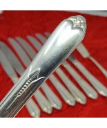 8+1X BK 1930s Vtg Art Deco Rogers Silver Plated Inspiration Dinner Butte... - $24.98
