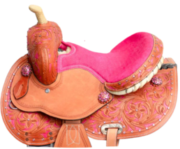 Shwaan 12&quot; inch Western Leather Barrel Racing Pony Horse Saddle Western - £380.95 GBP+