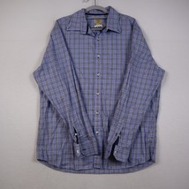 Tre Vero Three Truths Shirt Adult XL Blue Plaid Long Sleeve Button Up Ca... - £20.11 GBP