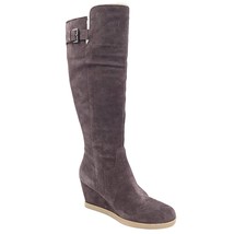 Isaac Mizrahi Women Riding Boots Karen Size US 8.5M Dark Gray Suede Faux Sherpa - £45.62 GBP