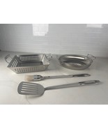 All-Clad Outdoor SS  Deep Square &amp; Round Outdoor Pans w/BBQ Spatula &amp; BB... - $109.99