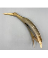Vintage Hand Carved Horn Bird Figurine Crane Egret - $8.70