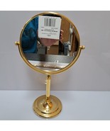 Irving Rice 6&quot; GOLD Polished Brass Stand Mirror 11&quot; Tall Extra Magnifica... - $123.79