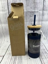 Tronco Glass Tumbler Bamboo Lid &amp; Straw 20oz Reusable Iced Coffee Drink ... - $16.99