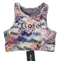 PELOTON River Rock High Neck Sports Bra Women XS Multicolor Keyhole Back NWT - $32.36