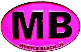 Myrtle Beach MB Pink Oval Fridge Magnet - $6.99