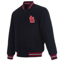 MLB St. Louis Cardinals  JH Design Wool Reversible Jacket Navy 2 Front Logos - £111.76 GBP