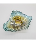 Display Dish Trinkets Nuts Jewelry China Cabinet Accent Piece Teal Gold - £16.39 GBP