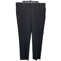 Izod Men&#39;s Dress Pants Straight Fit Flat Front Non-Iron Black Sz 42W 30L - £27.23 GBP