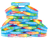 100 of Infinity Sign Autism Acceptance Colorful Silicone Wristband Brace... - £54.68 GBP