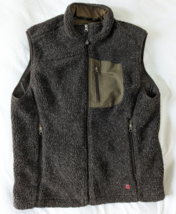 Woolrich Men&#39;s Fleece Vest Men&#39;s Size Medium Chocolate Brown Bark Heather VTG - £24.10 GBP