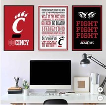 Cincinnati Bearcats Wall Art Red Black NCAA 3-Piece Adhesive Canvas - $79.99