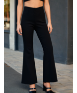 Wet Seal Teen Girls Women Pull on Bootcut Pants Size L Black - $12.86