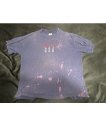 Vintage E.N.U.F. USA T-Shirt Distressed Blue One Size Fits All - $27.34 CAD