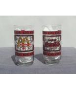 Set of 2 stained glass Coke/Mc Donalds Glases - Canadian Variant - Rare !!! - £27.97 GBP