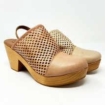 Free People Logan Clog Perforated Leather Womens  Size 6 Peach Pearl Platform - £23.68 GBP