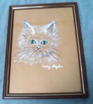 Framed Cat Kitty Pet Oil Painting Wall Art Print Canvas Artprint Home De... - $345.47 MXN