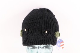 NOS Vintage 90s Streetwear Womens Chunky Knit Floral Flower Beanie Hat C... - £31.03 GBP