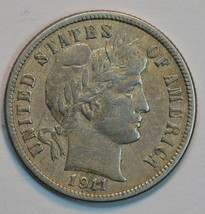 1911 S Barber circulated silver dime F details - £27.97 GBP