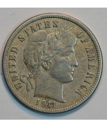 1911 S Barber circulated silver dime F details - £27.91 GBP