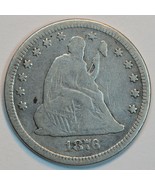 1876 Seated Liberty circulated silver quarter VG details  - £23.89 GBP