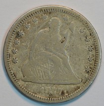 1877 Seated Liberty circulated silver quarter VG details  - $30.00