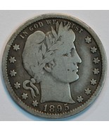 1895 O Barber circulated silver quarter VG details - £21.90 GBP