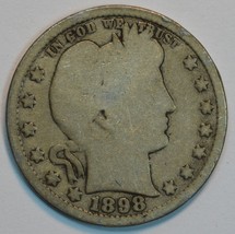 1898 O Barber circulated silver quarter AG details - $20.00