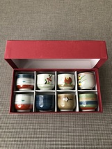 Vintage Nobilta Hand Painted Japanese Style Sake Cup set of 8 in Original Box - £23.60 GBP