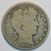 1898 O Barber circulated silver half AG details - $26.00