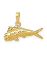 14k Yellow Gold Mahi Mahi Fish Pendant - $391.98