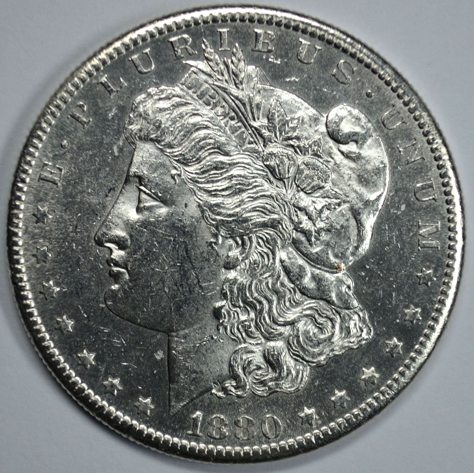 1880 S Morgan silver dollar AU details - £45.78 GBP