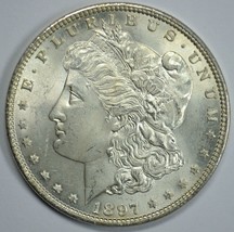 1897 P Morgan silver dollar BU detail Top 100 VAM - 6A Pitted Reverse Di... - $150.00