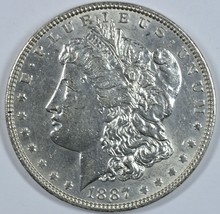 1887 P Morgan circulated silver dollar XF details - £41.55 GBP