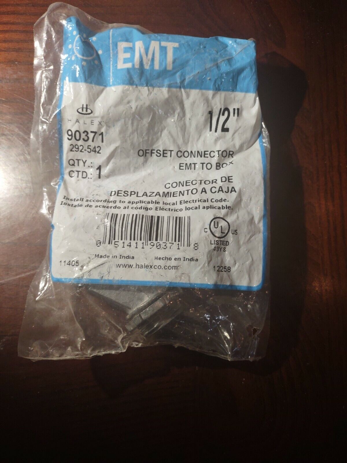 Halex 90371 EMT-to-Box Set-Screw Offset Connector, 1/2&quot; - $7.91