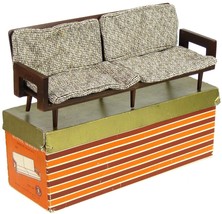 Vintage 1958 Mattel Modern Mid-Century Mod Sofa Couch Dollhouse Furniture w/Box - £197.53 GBP