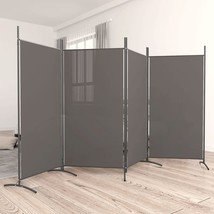  4-Panel Room Divider Anthracite 136.2&quot;x70.9&quot; Fabric - $118.79