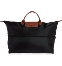 Longchamp Expandable Le Pliage Nylon Large Travel Bag Tote Bag ~NIP~ BLACK Beige - £154.31 GBP