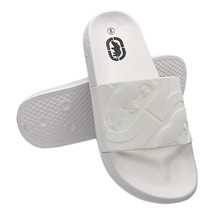 NWT ECKO UNLTD. MSRP $36.99 MEN&#39;S 3D LOGO WHITE SLIP ON SLIDES SANDALS S... - £13.62 GBP