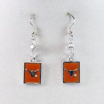 Texas Longhorns Dangle Square Earrings and Fight Song Musical Scarf Set - £18.04 GBP