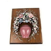VTG 1970s Pol-O-Craft Nail Art Floral Wall Decor Art 8&quot;x9.5&quot; - $373.28 MXN