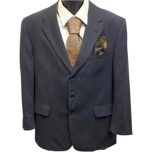 Coppley Mens Three Button Sport Coat Gray 100% Wool Stripe Notch Lapel - £42.36 GBP