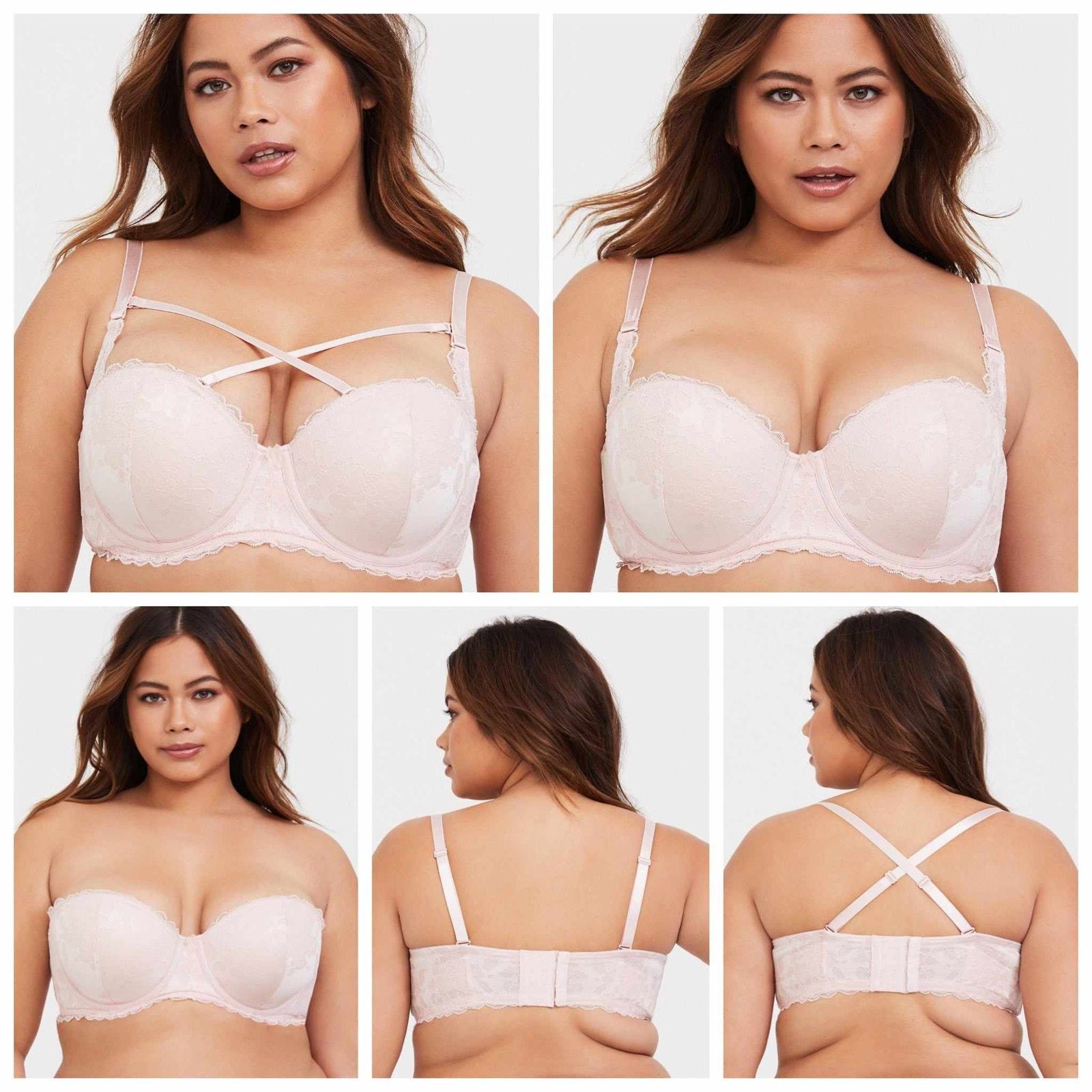Torrid Bombshell Everyday Strapless Push-Up Bra Pink Size 44DD NEW - £30.35 GBP