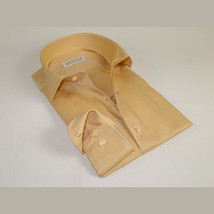 Men 100% Italian Cotton Shirt Non Iron SORRENTO Turkey Spread Collar 4902 Tan image 6