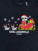 Karl Lagerfeld Paris Mens Santa Cat Sleigh Tee Christmas T-Shirt Short Sleeve Xl - £39.21 GBP
