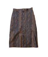 J BRAND Womens Skirt Midi Cora 100% Lamb Leather Animal Print Size S - £157.82 GBP