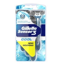 Gillette Sensor 3 Cool Disposable Razor 5 Pack Cools While You Shave - £9.71 GBP