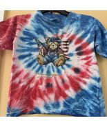 Vintage 2000sY2K Wisconsin USA Flag Teddy Bear Tie Dye T shirt Size 6/8 - $27.60