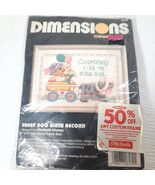 NEW Dimensions Crewel Kit Sheepdog Birth Record #6179 bear bunny wagon V... - $631.09 MXN